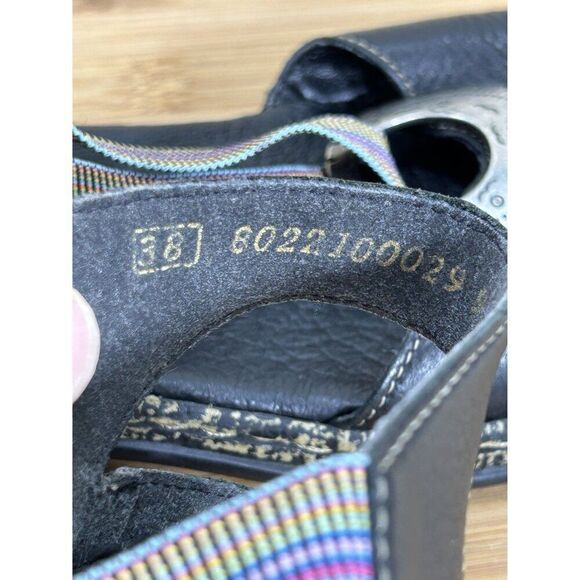 Rieker Daisy Black Leather Closed Toe Sandals Womens Size 38 US 7 - Picture 8 of 9